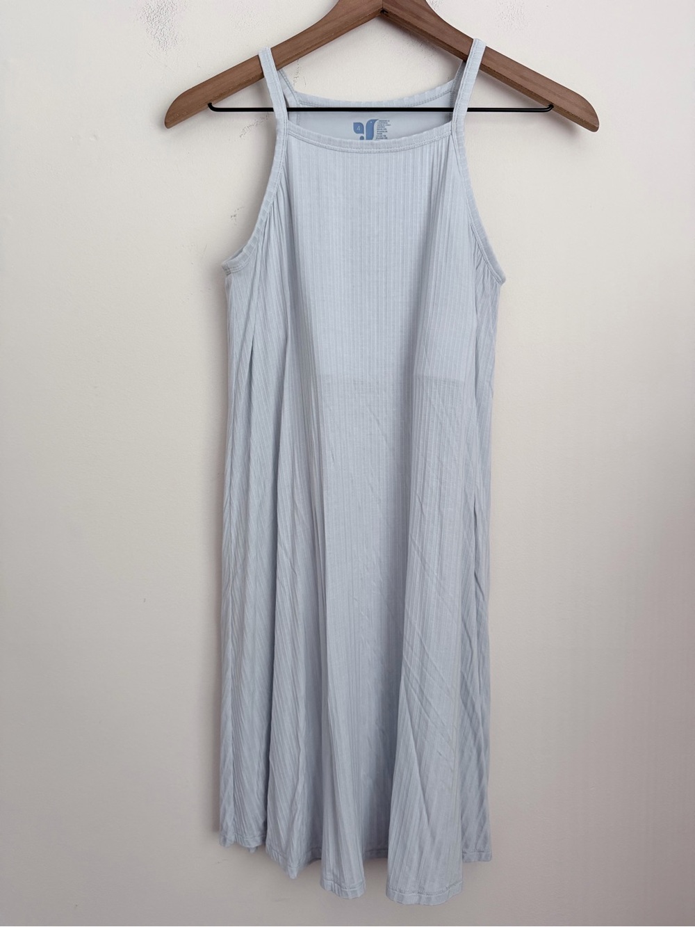 Shebird The Luxe Rib Vacay Dress built in bra Light blue 8